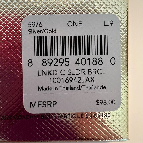 COACH Linked C Signature Slider Bracelet - Picture 7 of 9